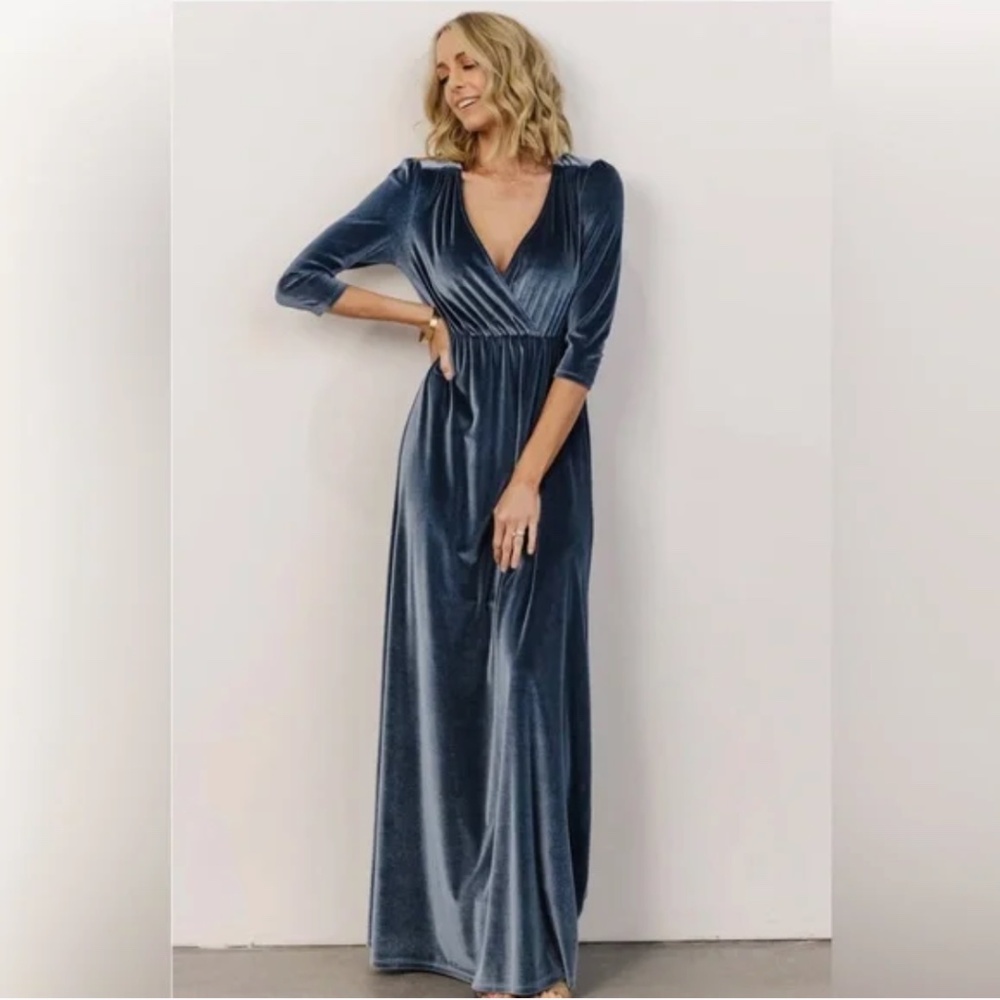 Baltic Born Sofia Velvet Dress Blue - Sz M